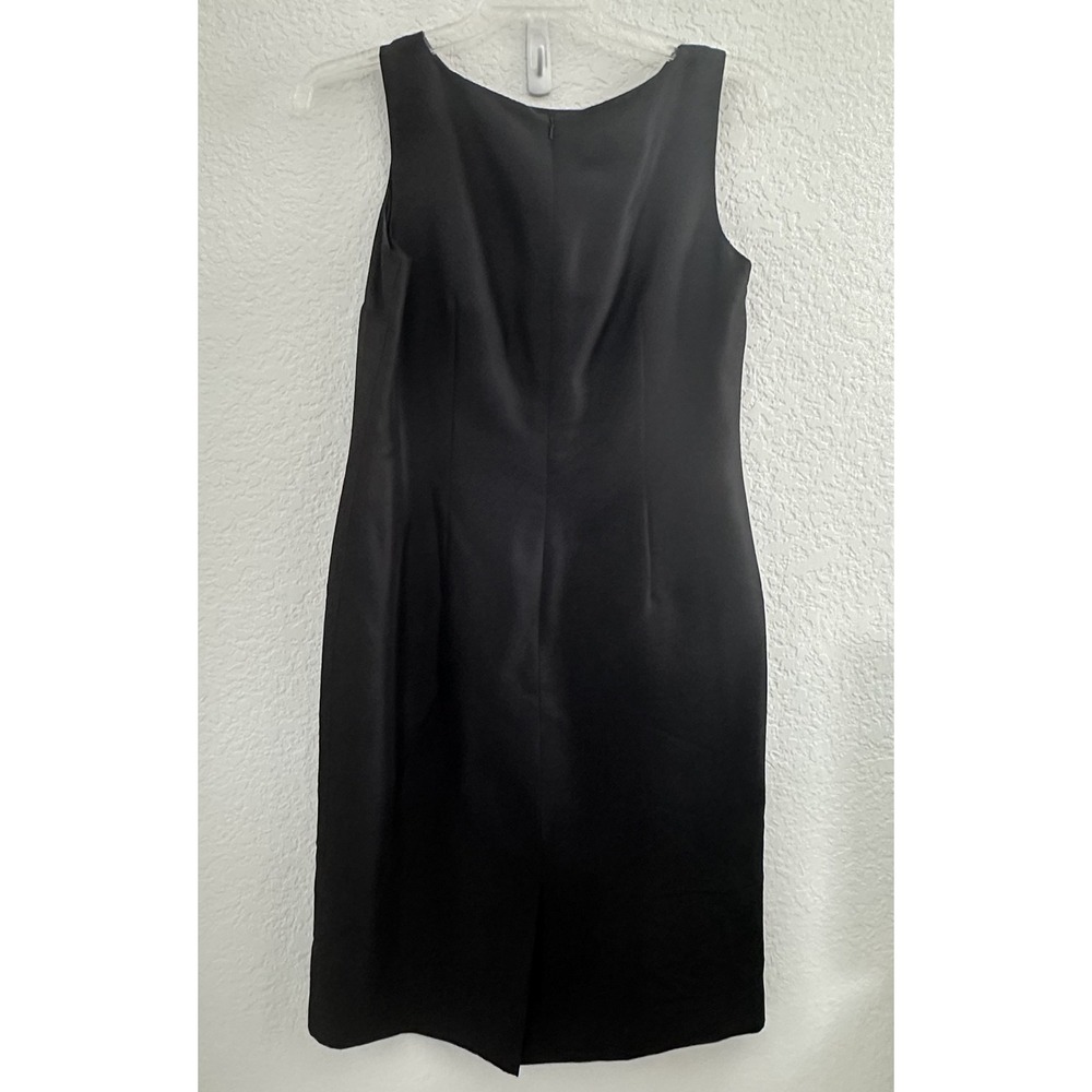 Talbots Pure Silk LBD Womens 6 Black Textured Old Money Chic Party Cocktail - Picture 5 of 12
